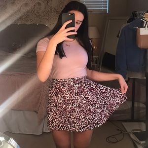 pink cheetah print skirt